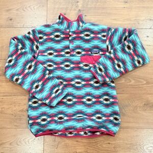 Patagonia Synchilla Snap-T Fleece Pullover Jacket Womans M Wild Desert Teal Pink